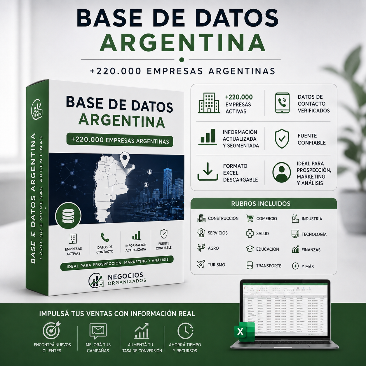Base de Datos de Empresas Argentinas – +220.000 (+CRM de Regalo)