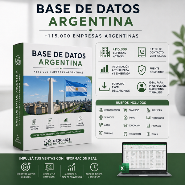 Base de Datos de Empresas Argentinas – 115.000 (+CRM de Regalo)