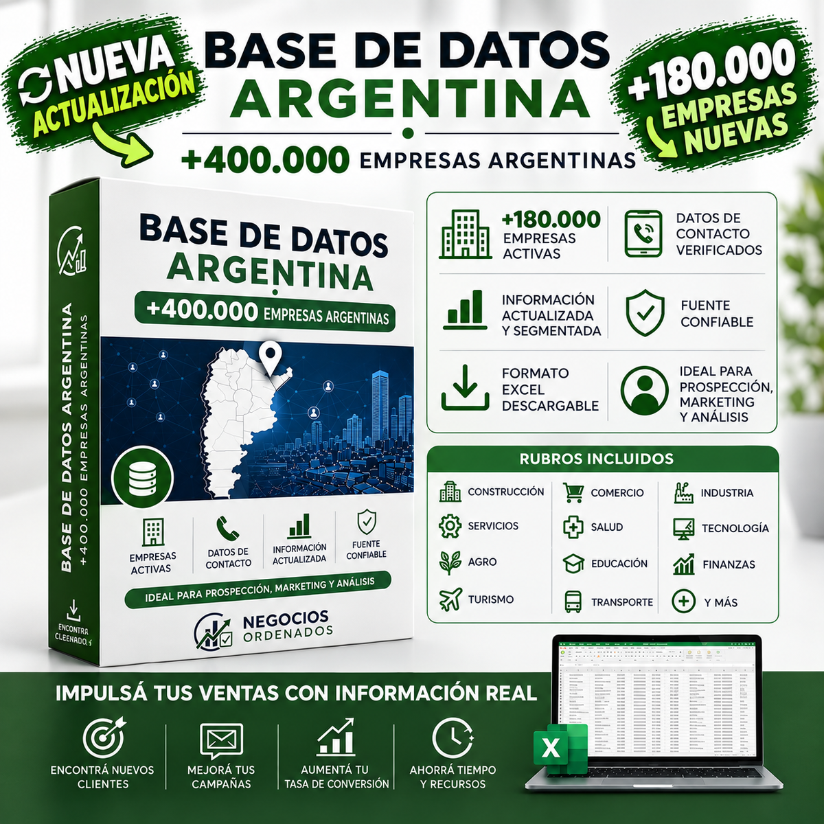 Base de Datos de Empresas Argentinas – +400.000 (+CRM de Regalo)